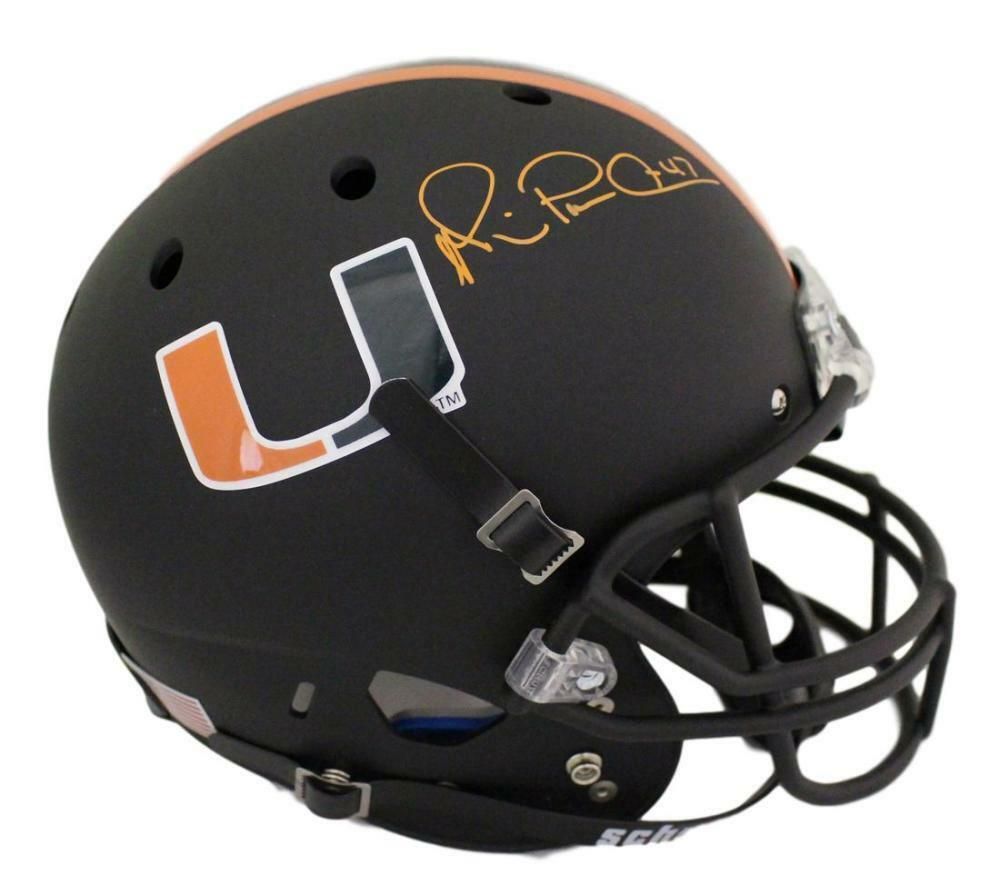 Michael Irvin Autographed Miami Hurricanes Replica Black Helmet JSA