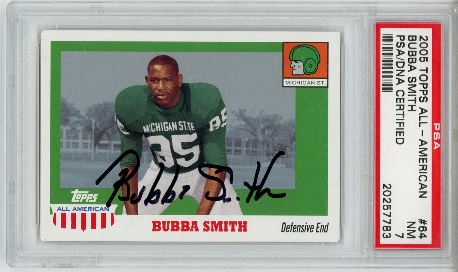 Bubba Smith Autographed 2005 Topps All American Trading Card PSA Slab