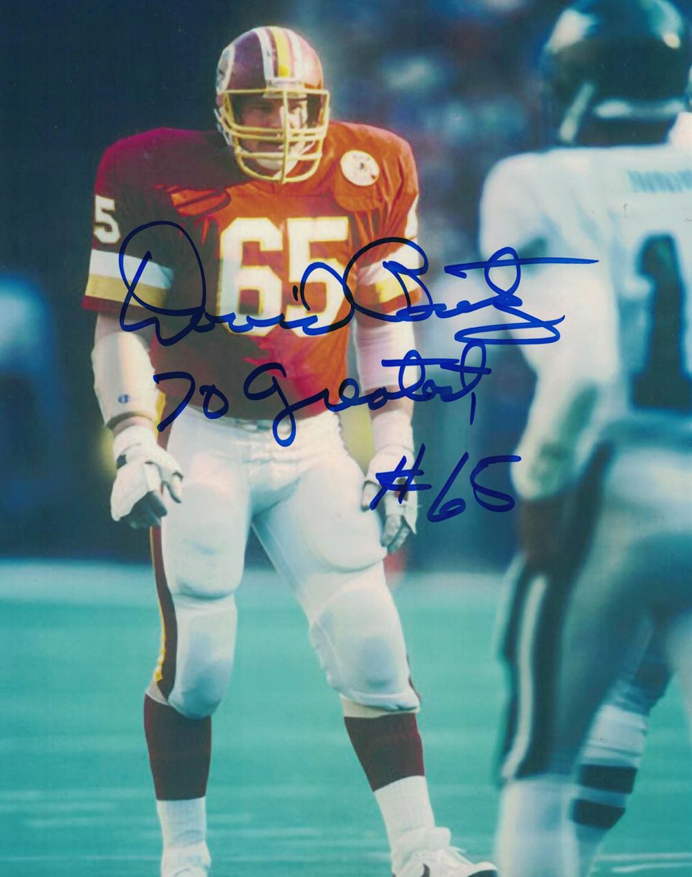 Dave Butz Autographed/Signed Washington Redskins 8x10 Photo 70 Greatest