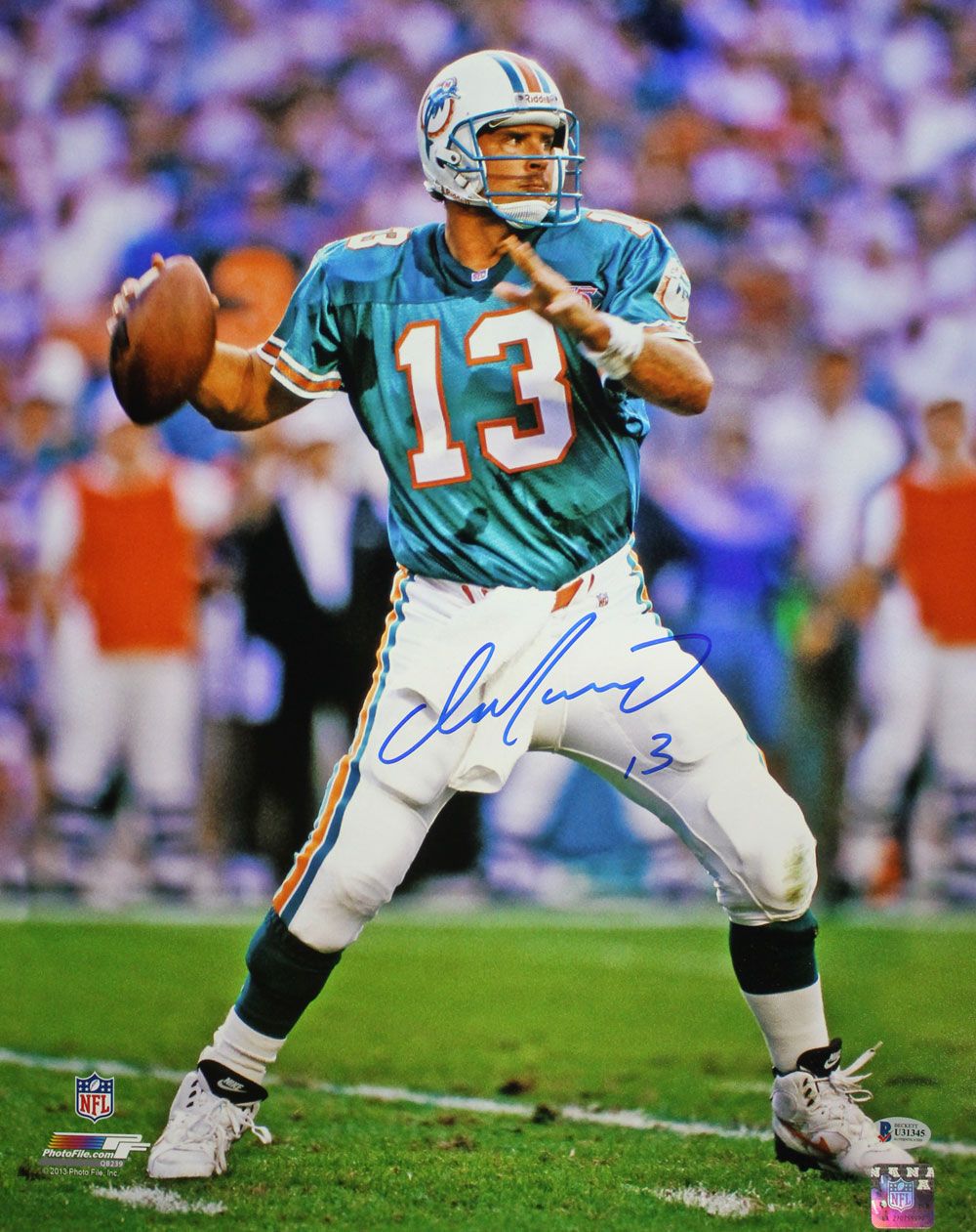 Dan Marino Autographed/Signed Miami Dolphins 16x20 Photo BAS PF