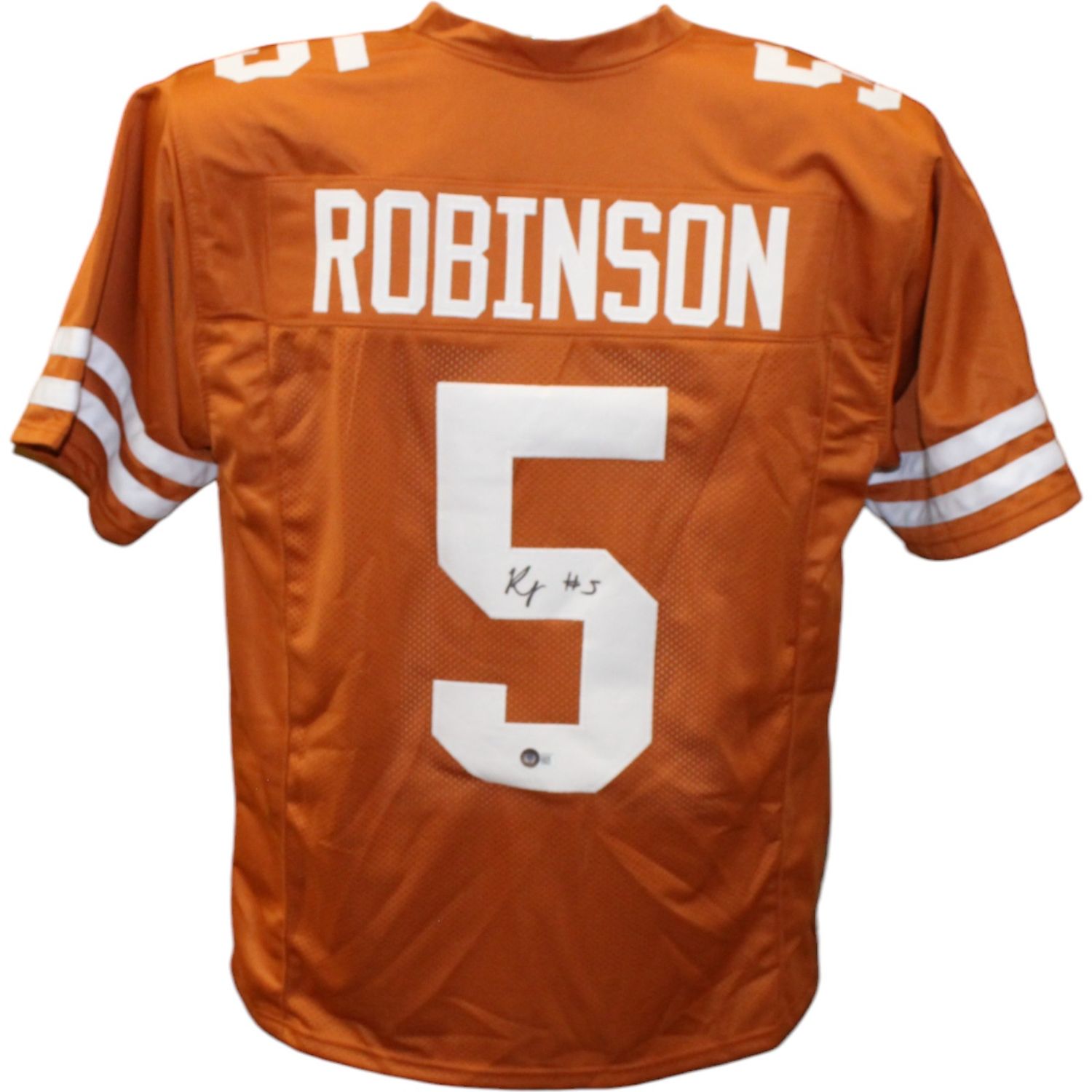 Bijan Robinson Autographed/Signed College Style Orange Jersey Beckett