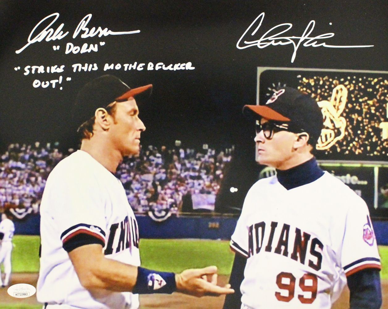 Charlie Sheen &amp; Corbin Bernsen Signed Major League 11x14 Photo STMFO JSA