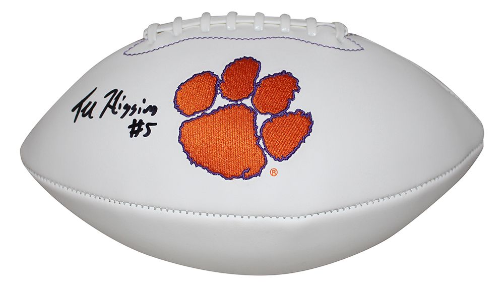 Tee Higgins Autographed/Signed Cincinnati Bengals Logo Football BAS
