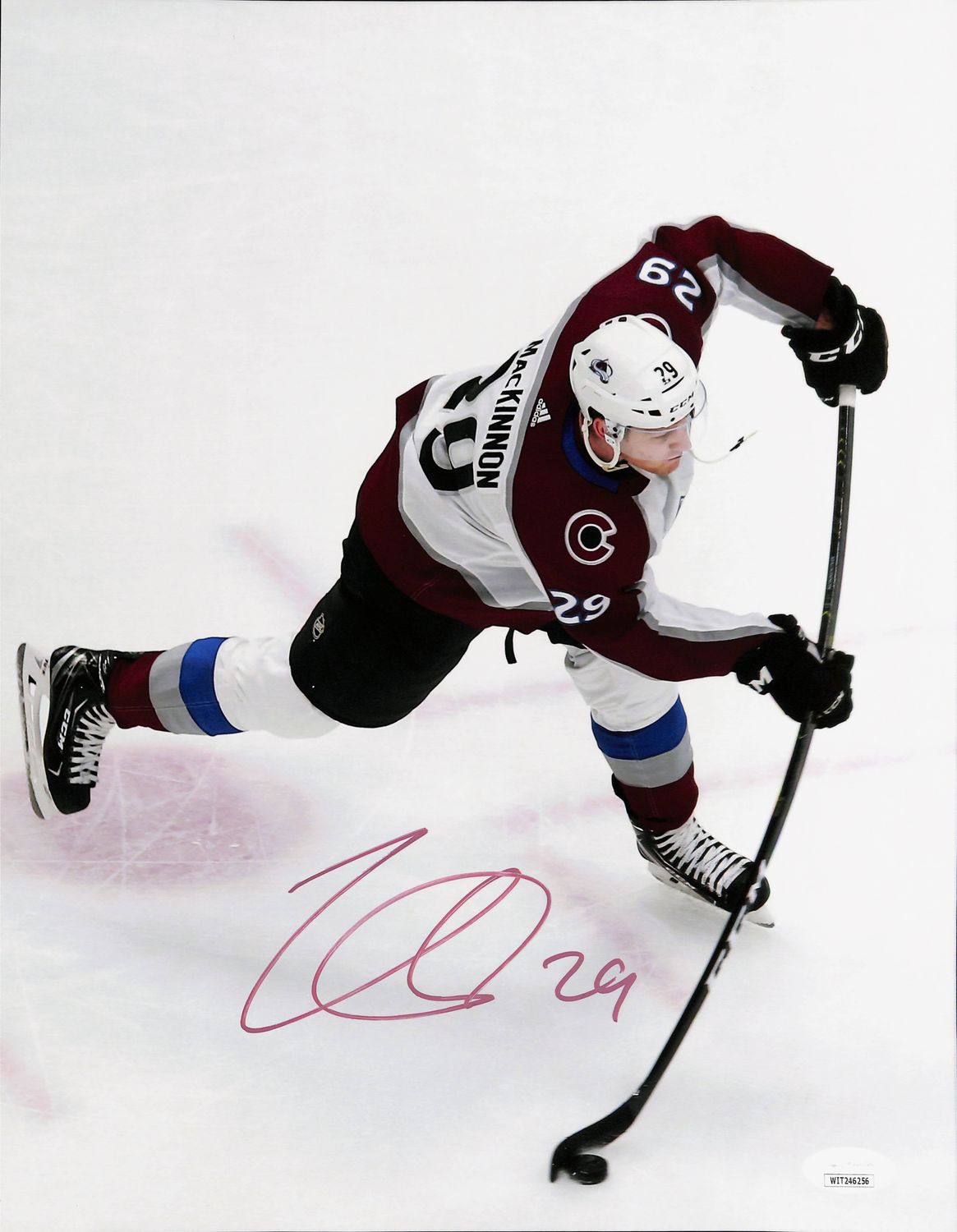 Nate MacKinnon Autographed/Signed Colorado Avalanche 11x14 Photo JSA