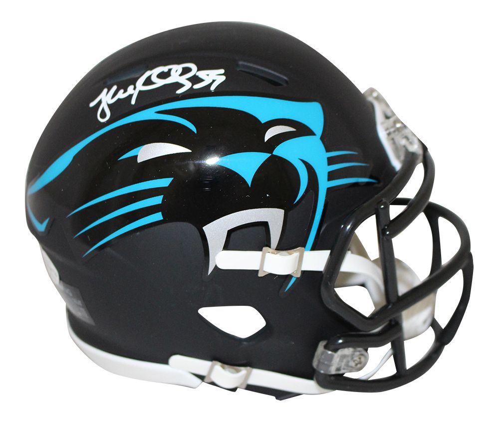 Luke Kuechly Autographed/Signed Carolina Panthers AMP Mini Helmet BAS