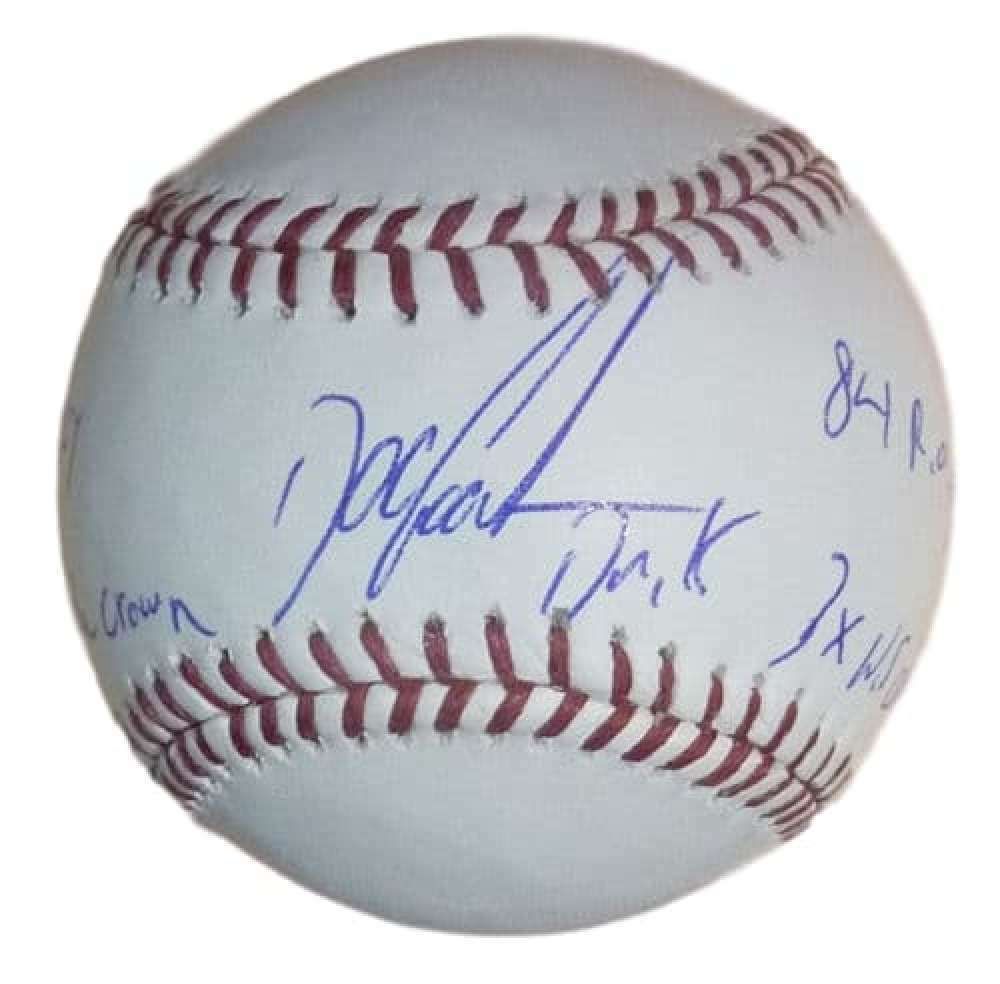 Dwight Gooden Autographed OML New York Mets Baseball w/5 Stats (Dr K, 85 CY, 85 TC, 84 ROY, 3x WS)