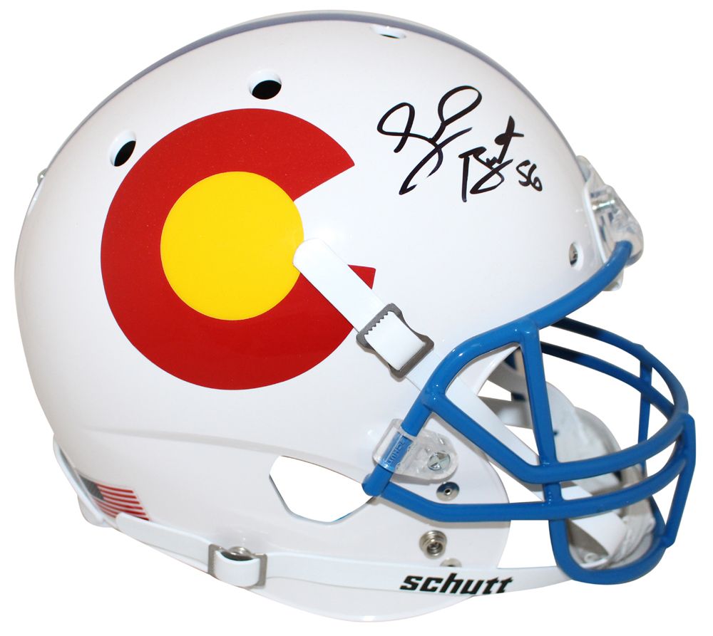 Shaquil Barrett Autographed Colorado State Rams Flag Replica Helmet JSA