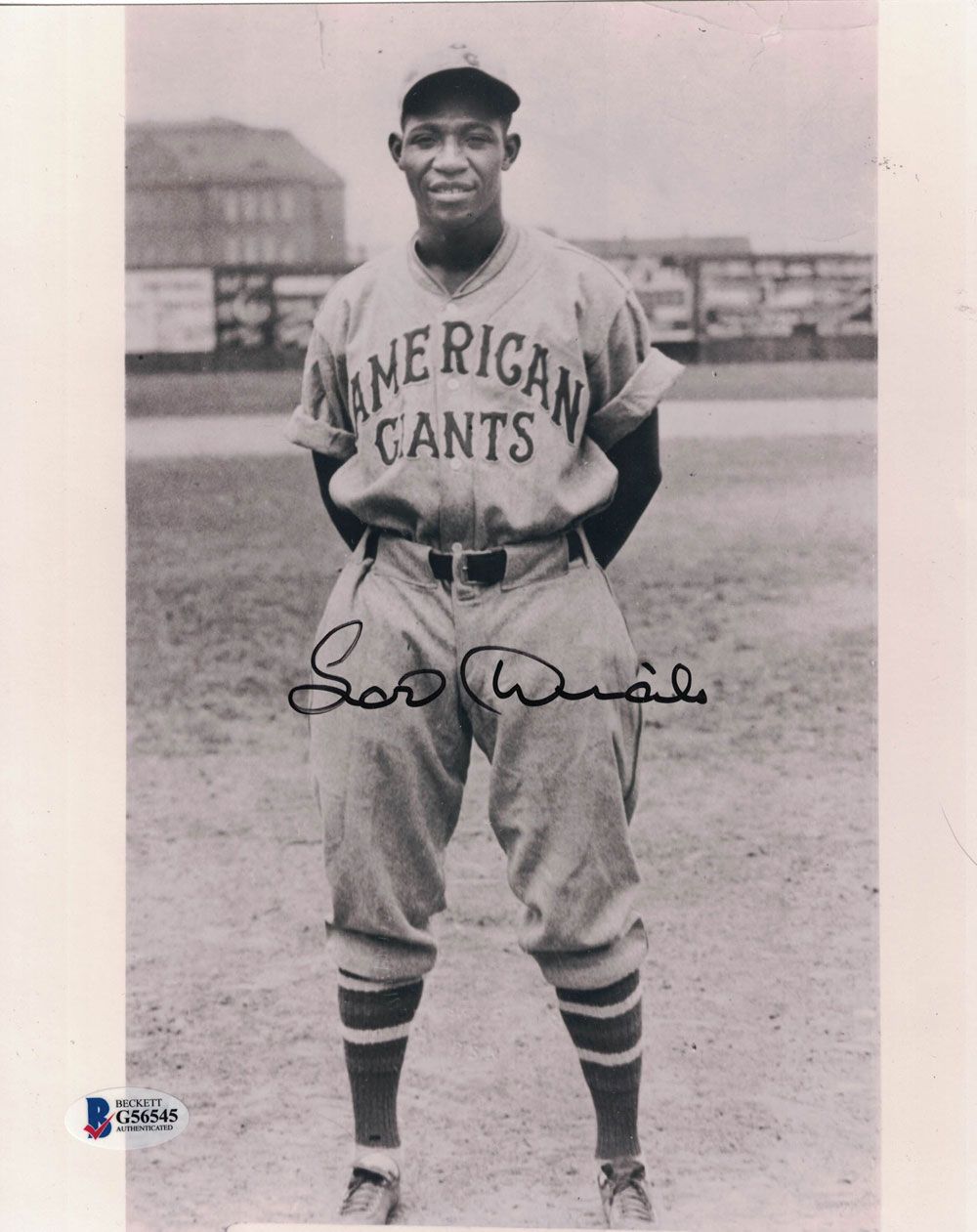 Lou Dials Autographed/Signed Cleveland Giants Negro Leagues 8x10 Photo BAS