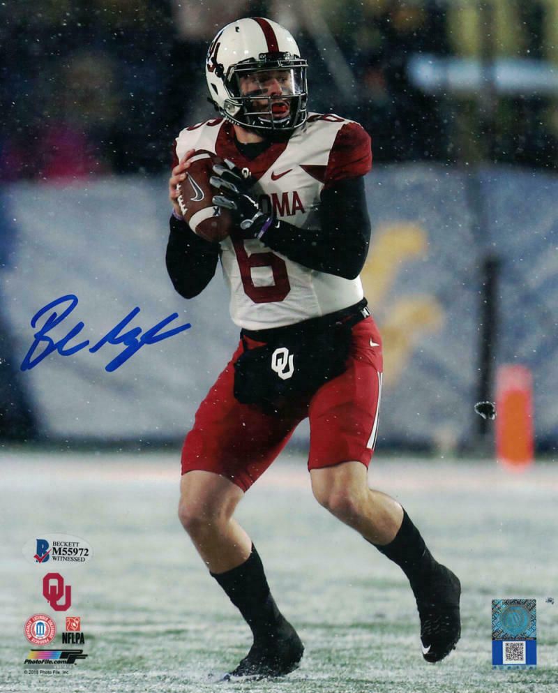 Baker Mayfield Autographed Oklahoma Sooners 8x10 Photo BAS