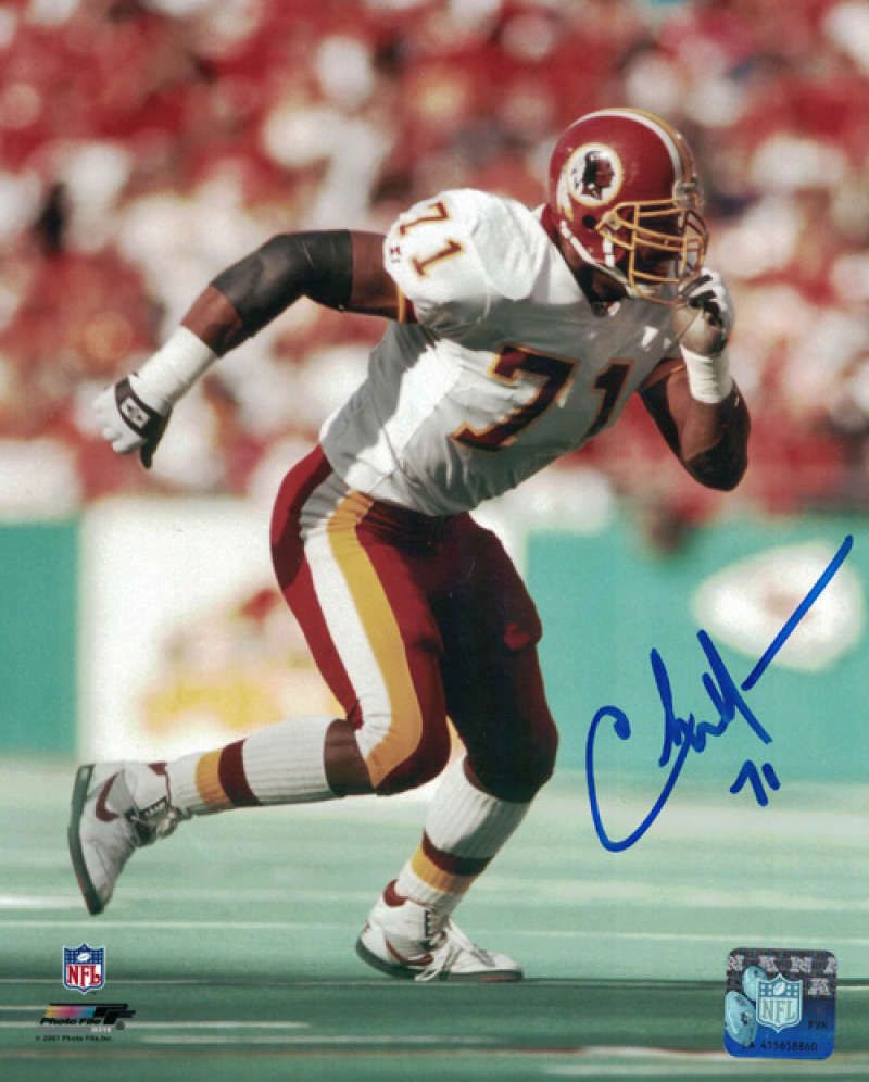 Charles Mann Autographed Washington Redskins 8x10 Photo (Solo)