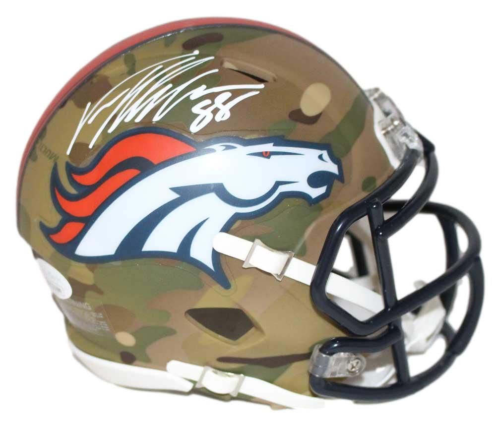 Von Miller Autographed/Signed Denver Broncos Camo Mini Helmet JSA