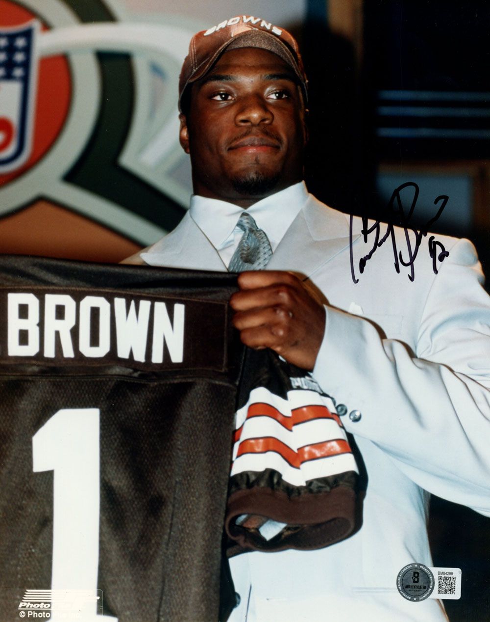 Courtney Brown Autographed Cleveland Browns 8x10 Photo BAS 45517