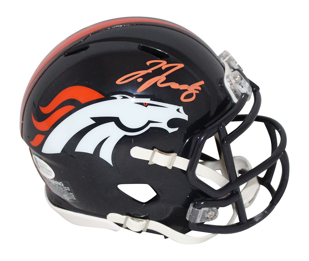 Jerry Jeudy Autographed/Signed Denver Broncos Speed Mini Helmet BAS