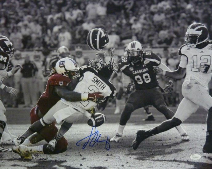 Jadeveon Clowney Autographed South Carolina Gamecocks The Hit 16x20 Photo (Spehia) JSA