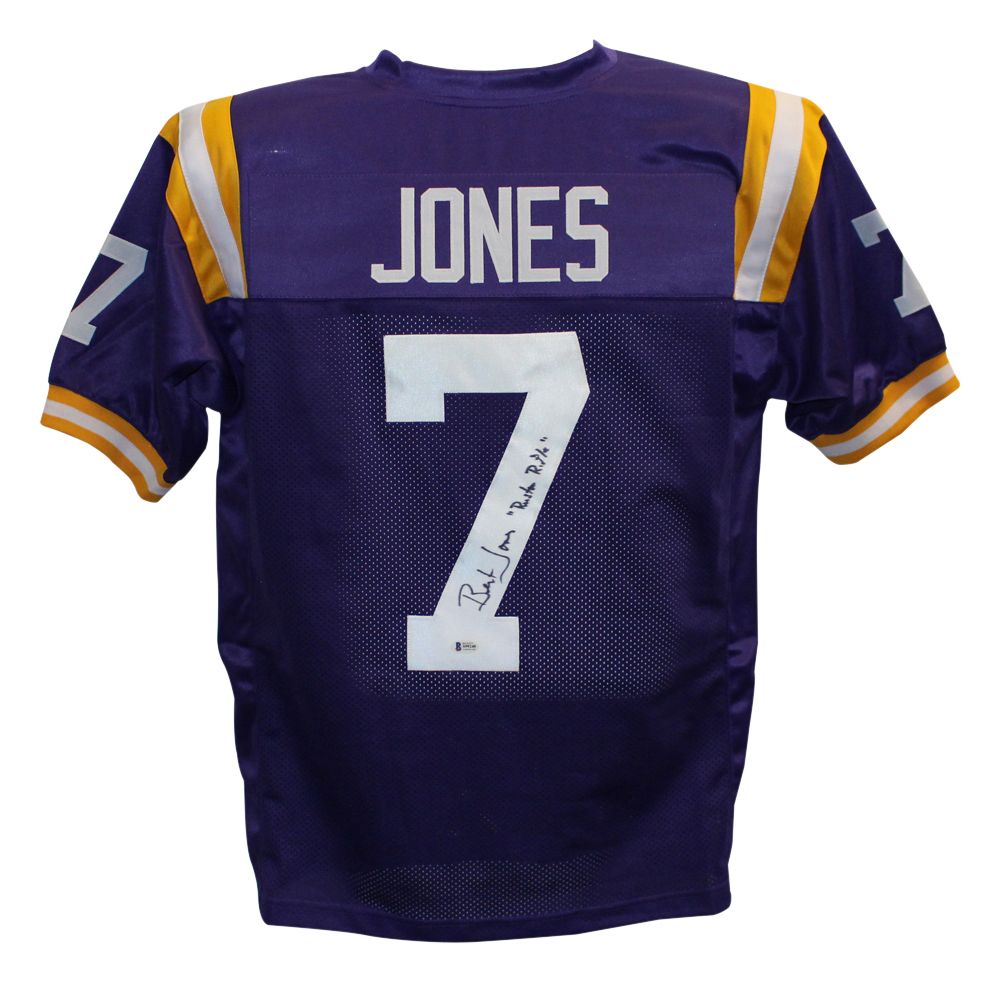 Bert Jones Autographed College Style Purple XL Jersey Ruston Rifle BAS