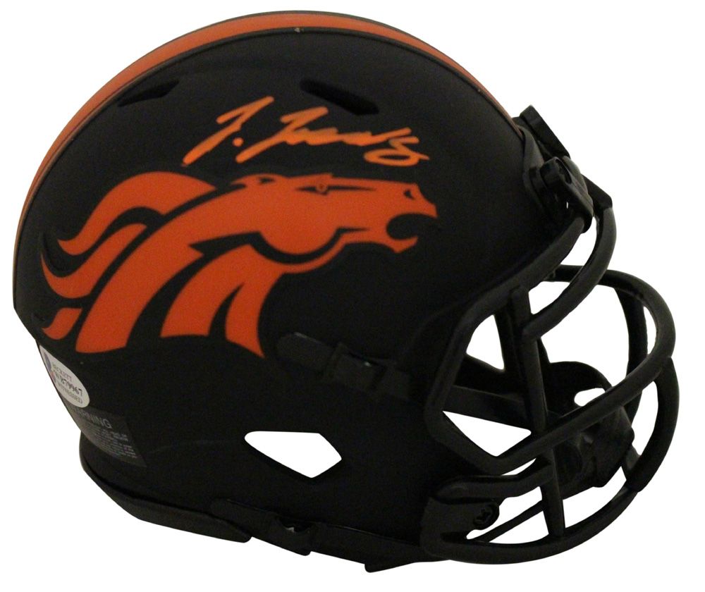 Jerry Jeudy Autographed/Signed Denver Broncos Eclipse Mini Helmet BAS
