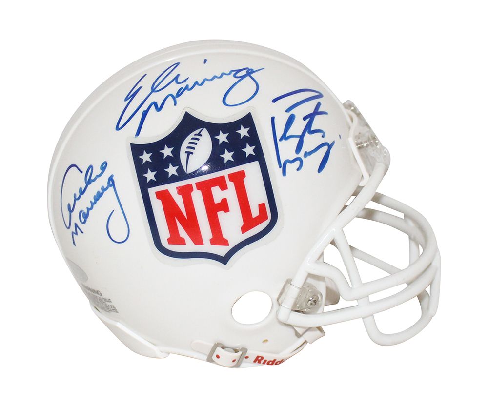 Peyton Manning Eli &amp; Archie Autographed/Signed NFL Mini Helmet Steiner