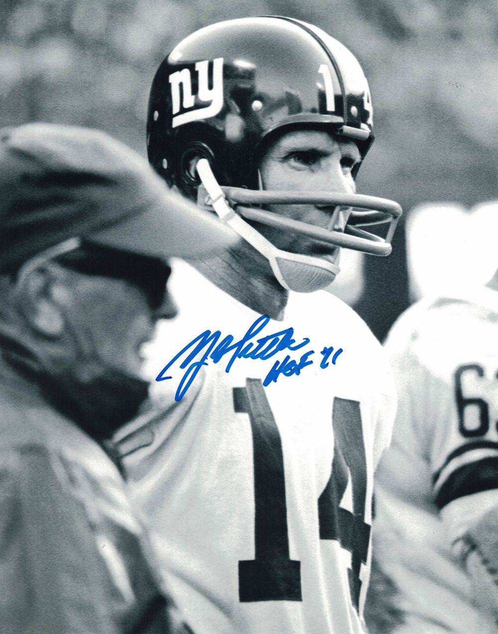 YA Tittle Autographed/Signed New York Giants 8x10 Photo HOF