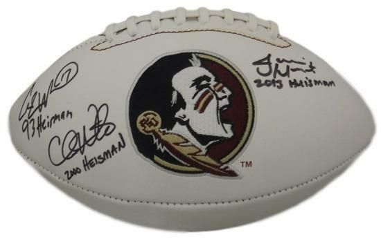 Florida State Heisman Autographed White Panel Football (Ward, Weinke &amp; Winston) JSA