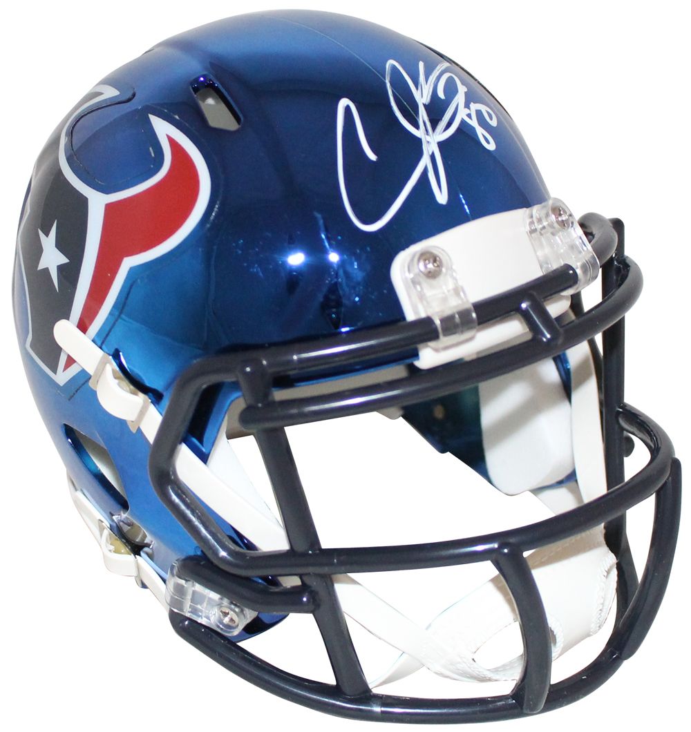 Andre Johnson Autographed Houston Texans Chrome Mini Helmet JSA