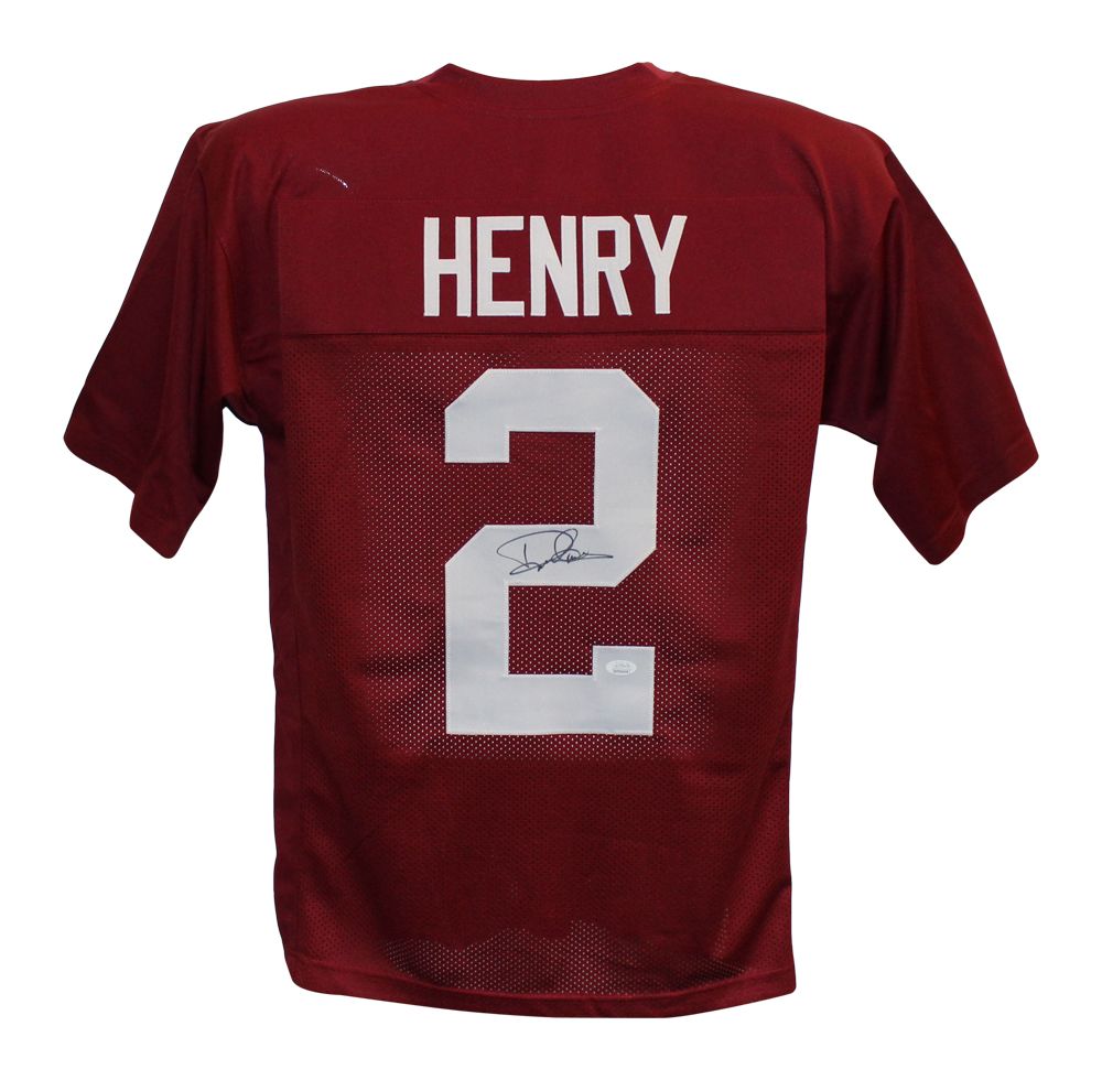 Derrick Henry Autographed/Signed College Style Red XL Jersey JSA