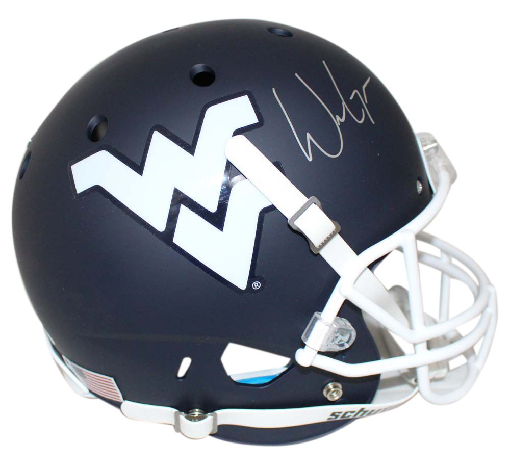 Will Grier Signed West Virginia Mountaineers Blue Replica Helmet BAS