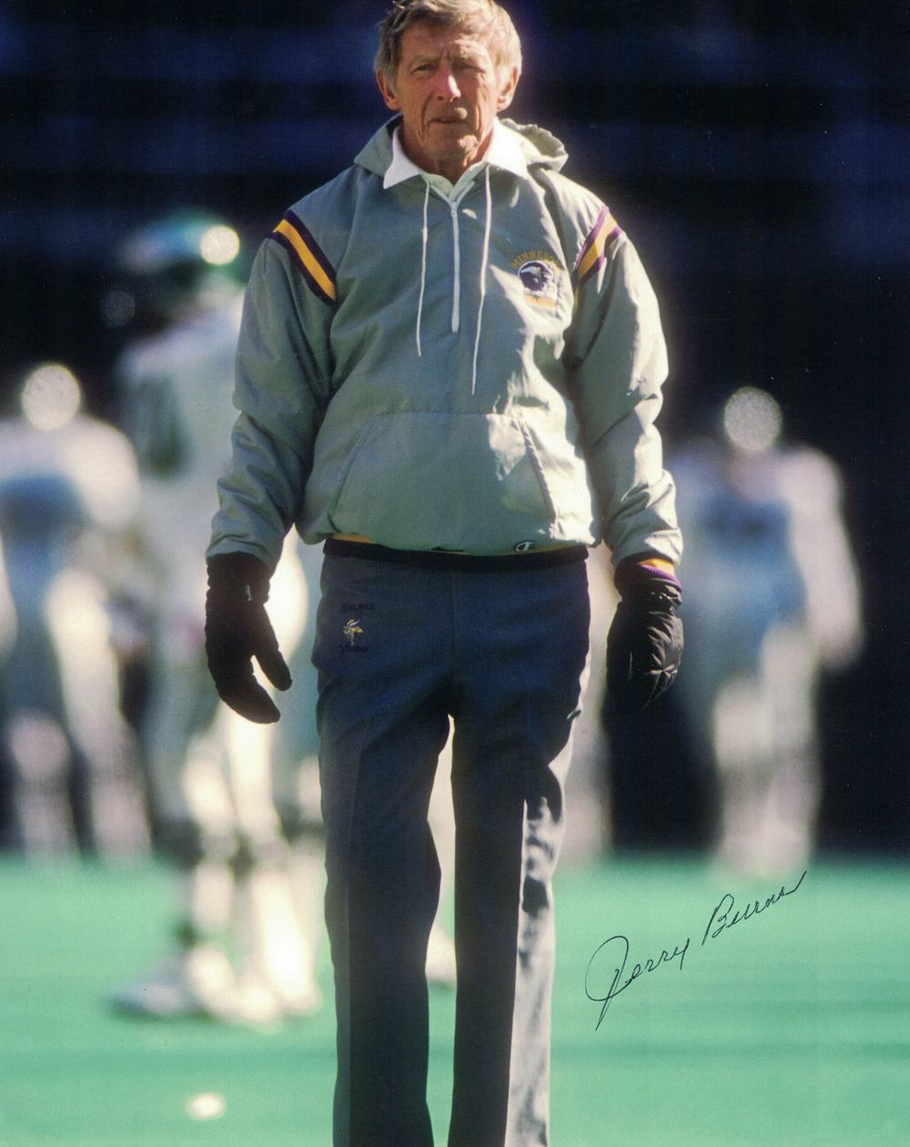 Jerry Burns Autographed/Signed Minnesota Vikings 8x10 Photo Coach