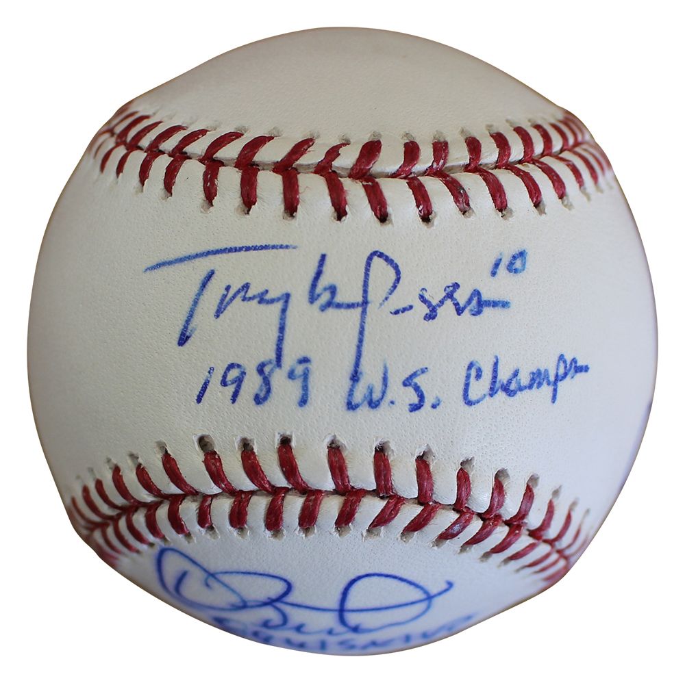 1989 Oakland Athletics Signed OML Baseball La Russa Stewart MVP +3 BAS LOA