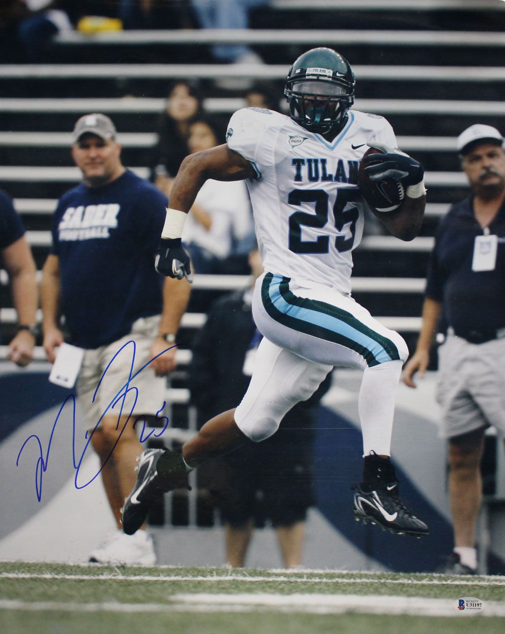 Matt Forte Autographed/Signed Tulane Green Wave 16x20 Photo BAS