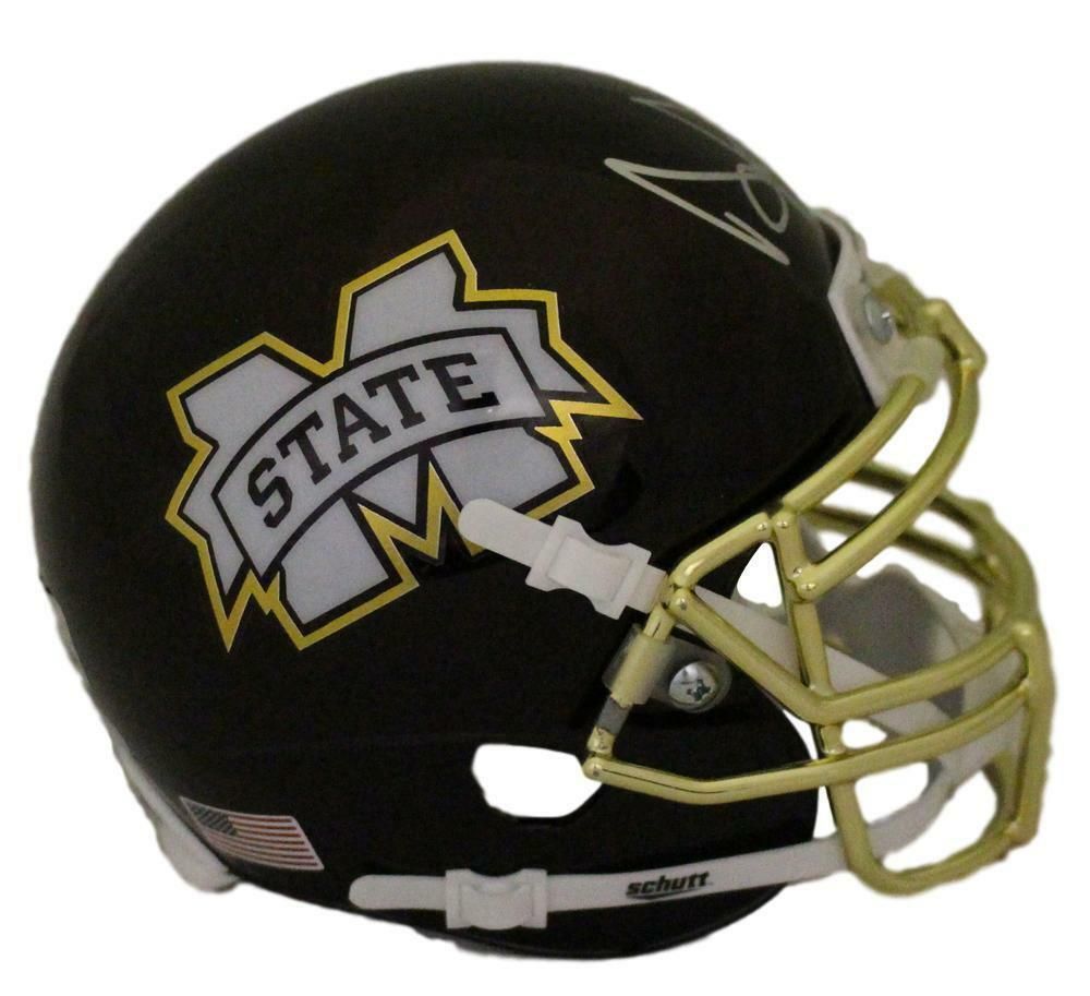 Dak Prescott Autographed Mississippi State Bulldogs Chrome Mini Helmet BAS