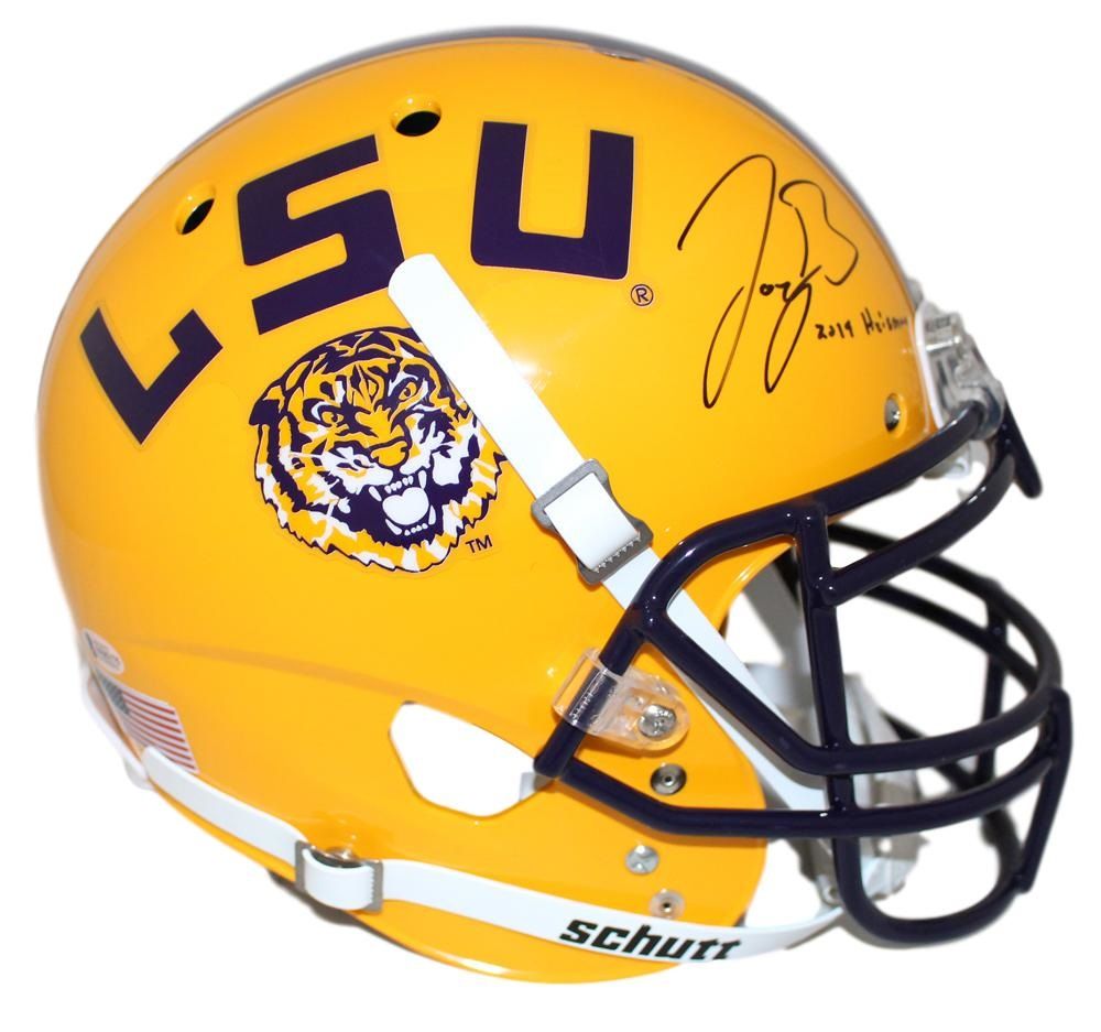 Joe Burrow Autographed LSU Tigers Authentic Yellow Helmet Heisman BAS