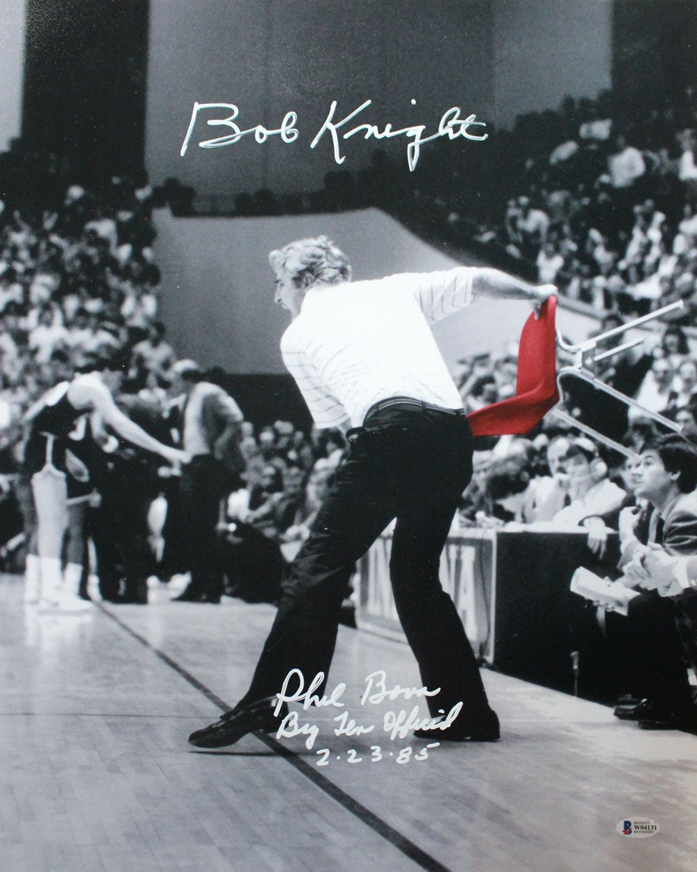 Bob Knight &amp; Phil Bova Autographed Indiana Hoosiers 16x20 Photo BAS