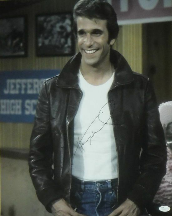 Henry Winkler Autographed 16x20 Photo (Fonz in Black) JSA