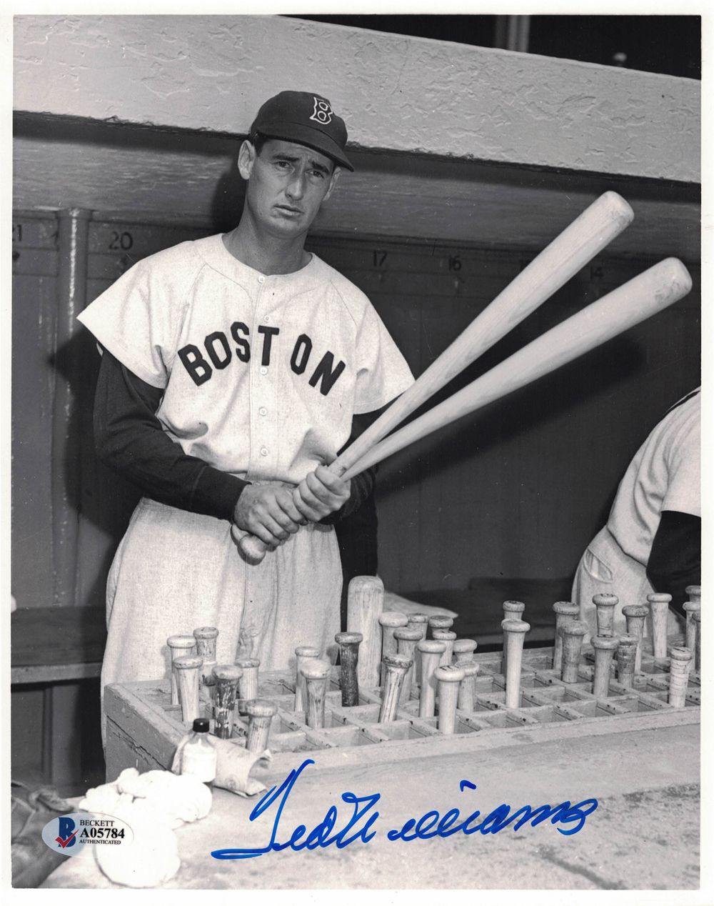 Ted Williams Autographed Boston Red Sox 8x10 Photo Grade 10 Auto BAS