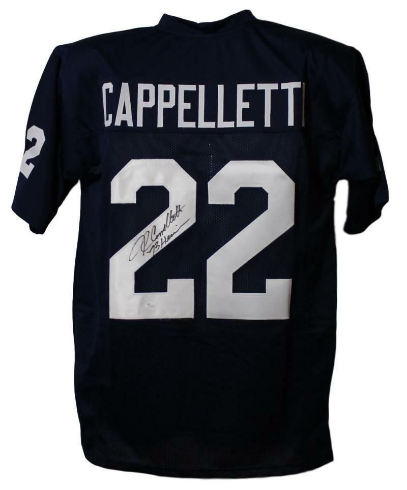 John Cappelletti Autographed Penn State Nittany Lions Custom Size XL Blue Jersey 73 Heisman JSA