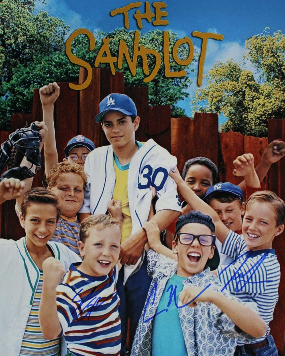 Tom Guiry Chancy Leopardi &amp; Obedzinski Autographed Sandlot 11x14 Photo