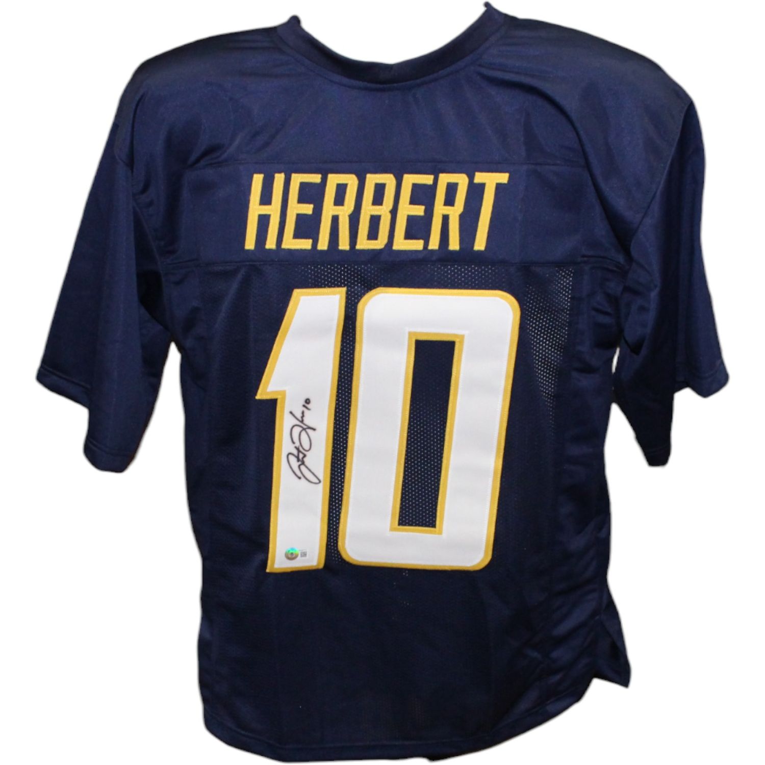 Justin Herbert Autographed/Signed Pro Style Navy Jersey Beckett