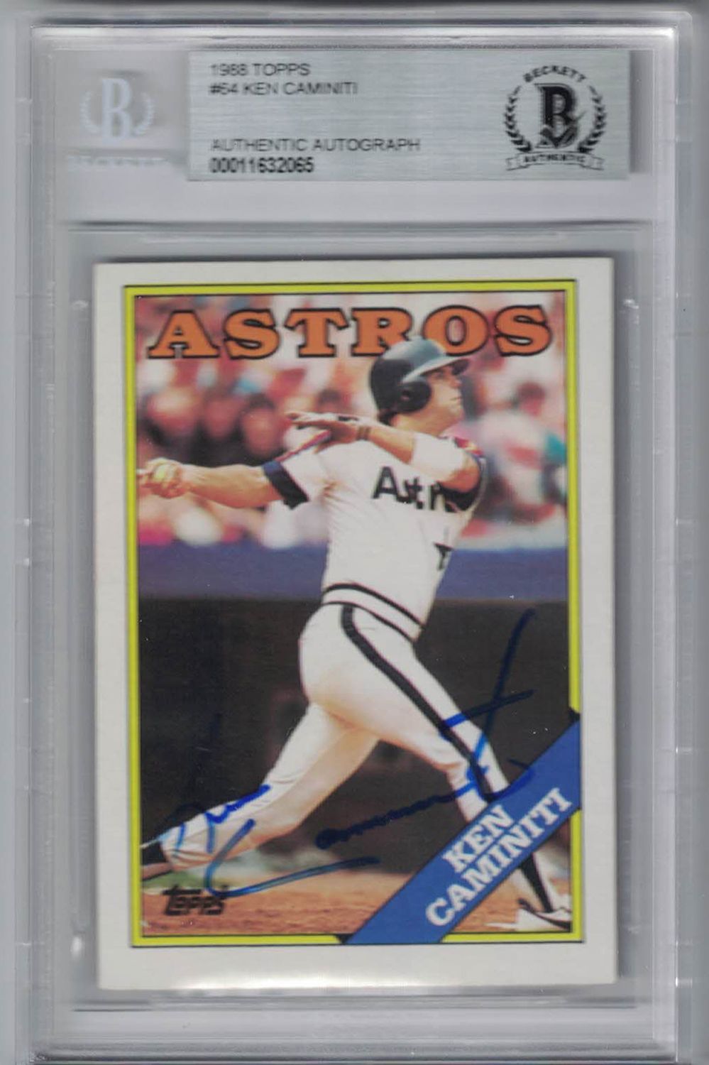 Ken Caminiti Autographed/Signed Houston Astros 1988 Topps Trading Card BAS