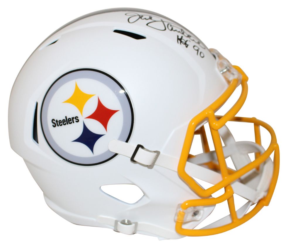 Jack Lambert Autographed Pittsburgh Steelers F/S Flat White Helmet HOF JSA