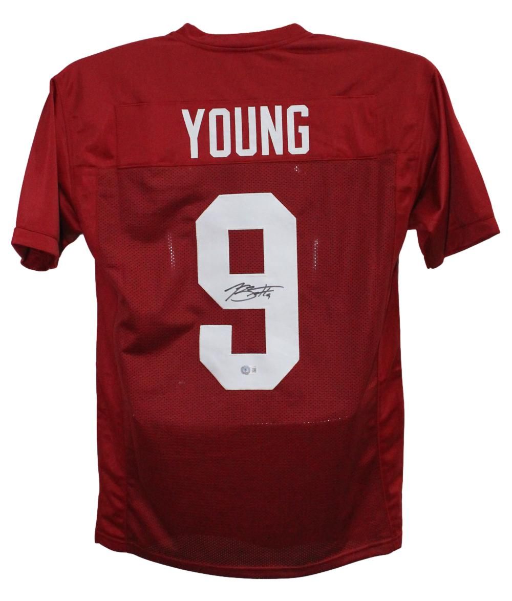 Bryce Young Autographed/Signed College Style Red XL Jersey Beckett BAS