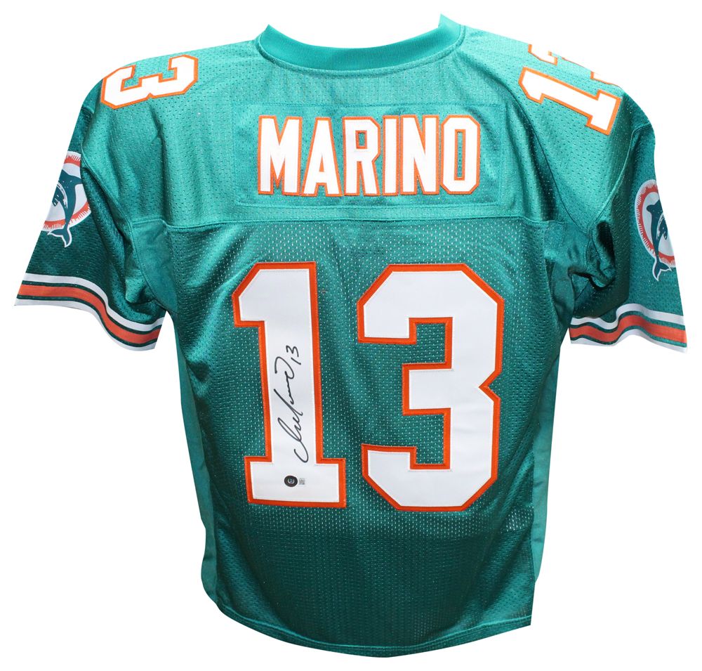 Dan Marino Signed Miami Dolphins M&amp;N Authentic Aqua Jersey Beckett
