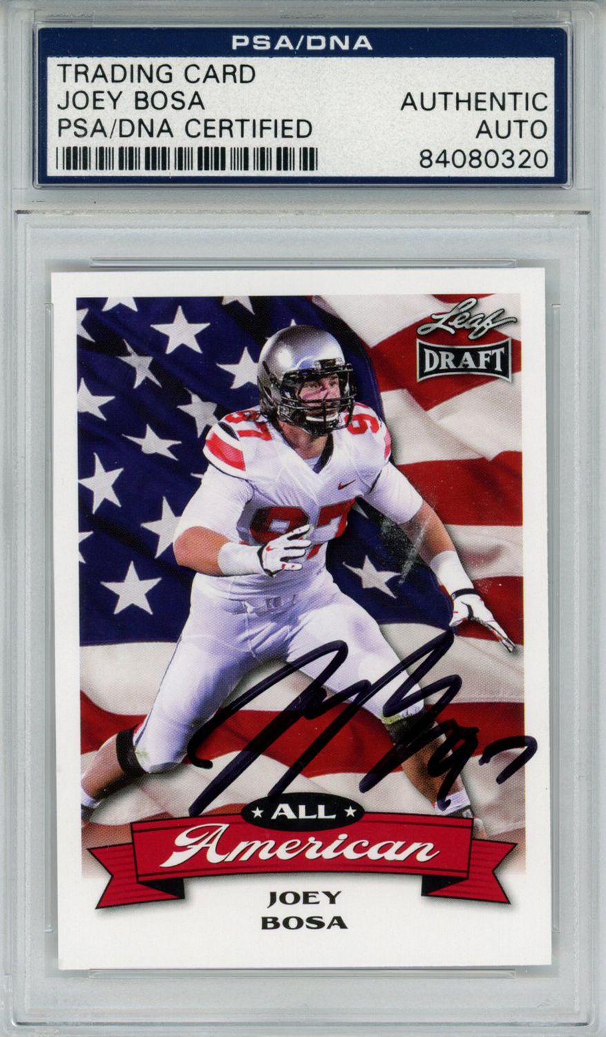Joey Bosa Signed 2016 Leaf Draft #AA-08 Trading Card PSA Slab