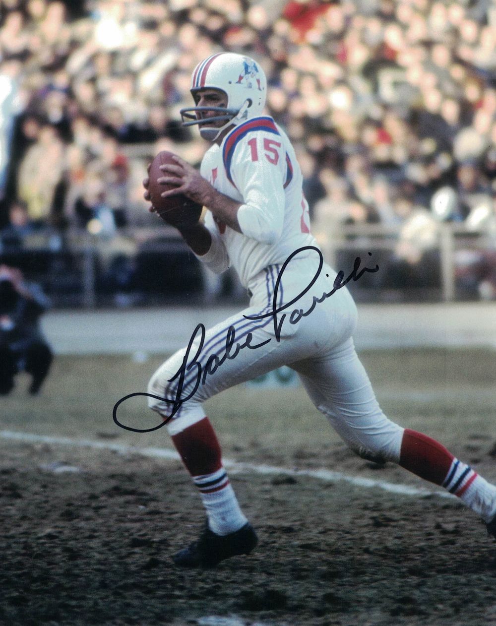Babe Parilli Autographed/Signed New England Patriots 8x10 Photo