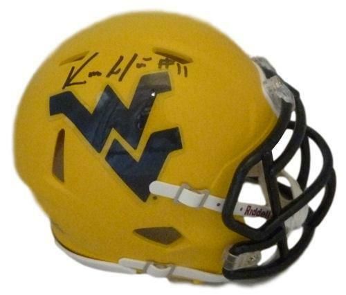 Kevin White Autographed West Virginia Mountaineers Yellow Mini Helmet JSA
