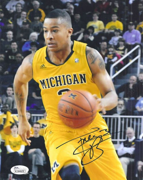 Trey Burke Autographed Michigan Wolverines 8x10 photo JSA
