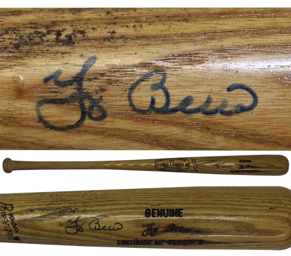 Yogi Berra Autographed/Signed New York Yankees Player Model Bat BAS