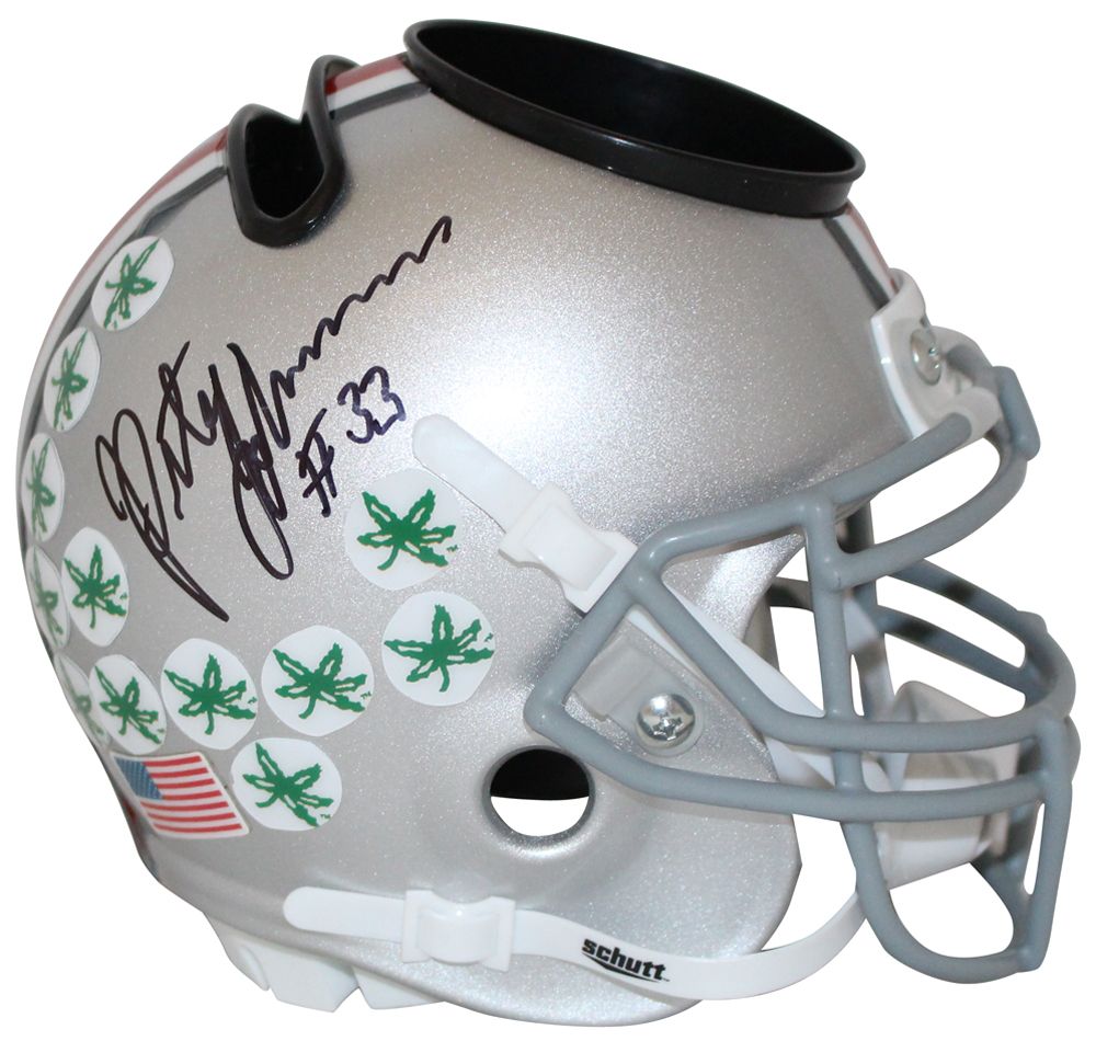 Pete Johnson Autographed Ohio State Buckeyes Deck Caddy Mini Helmet BAS