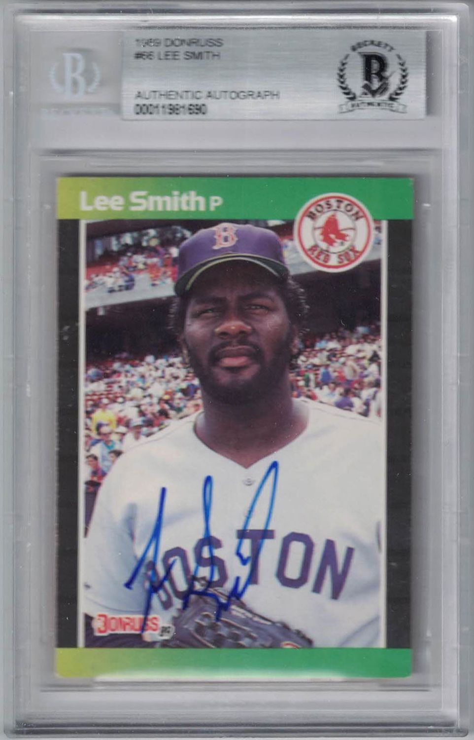 Lee Smith Autographed Boston Red Sox 1989 Donruss #66 Trading Card BAS