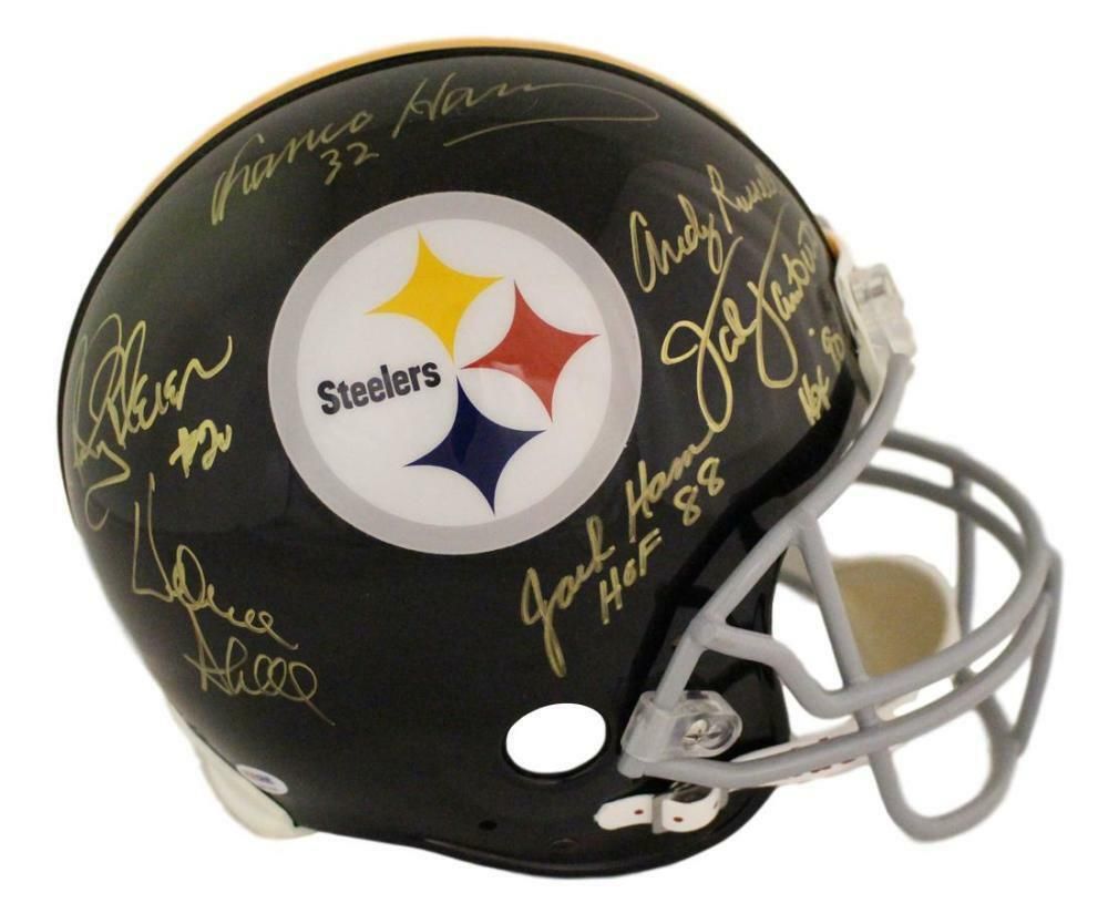 Pittsburgh Steelers Autographed Proline Helmet 6 Sigs Lambert Harris Bleier PSA/DNA