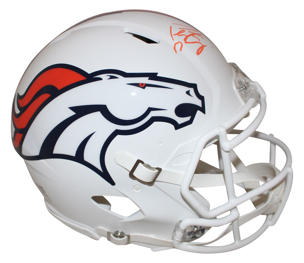 Peyton Manning Signed Denver Broncos Flat White Authentic Helmet FAN